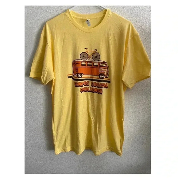 💥Men Yellow Graphic Tee L - Picture 1 of 7